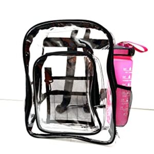 DV- Black-Clear Backpack | Heavy Duty | Clear PVC | Transparent Backpacks | Easy to use as a Bookbags