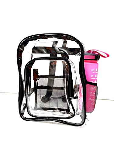 DV- Black-Clear Backpack | Heavy Duty | Clear PVC | Transparent Backpacks | Easy to use as a Bookbags