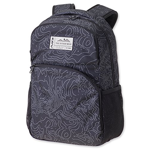 KAVU Packwood Backpack, Black Topo, One Size