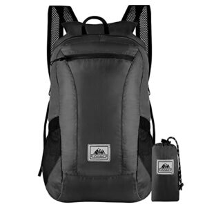 cslehel hiking backpack，lightweight water resistant daypack， foldable camping hiking travel sports bag for men women (black)