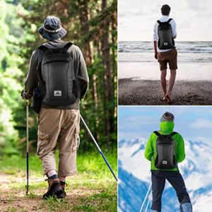 Cslehel Hiking Backpack，Lightweight Water Resistant Daypack， Foldable Camping Hiking Travel Sports Bag for Men Women (black)