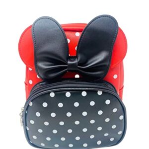 Children Girls Backpacks Mouse Ears Bows Spots Cute School Bags Going to School Travel Shopping Outings Decoration Children's Gift (black)