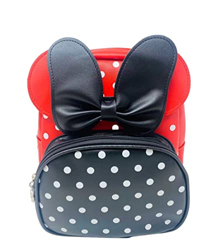 Children Girls Backpacks Mouse Ears Bows Spots Cute School Bags Going to School Travel Shopping Outings Decoration Children's Gift (black)