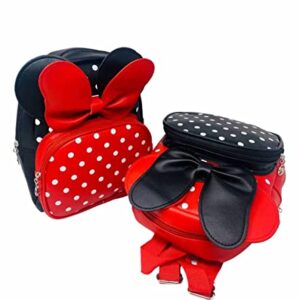 Children Girls Backpacks Mouse Ears Bows Spots Cute School Bags Going to School Travel Shopping Outings Decoration Children's Gift (black)