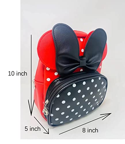 Children Girls Backpacks Mouse Ears Bows Spots Cute School Bags Going to School Travel Shopping Outings Decoration Children's Gift (black)