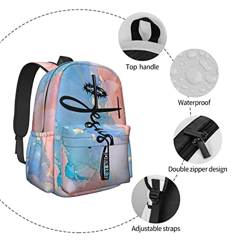Christian Jesus Cross School Laptop Backpacks For Women Men Computer Book Bag Travel Hiking Camping Daypack Aesthetic Backpack 4th of july