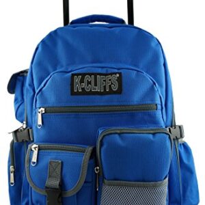 Deluxe Wheeled Rolling Backpack for School with Premium Sturdy Wheels Royal