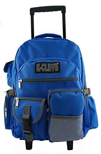 Deluxe Wheeled Rolling Backpack for School with Premium Sturdy Wheels Royal