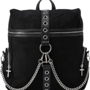 Killstar Double Crossed Gothic Punk Chains Buckle Crosses Backpack