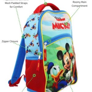 Mickey Mouse and Friends Boys Girls 16 Inch School Backpack (Blue, One Size)