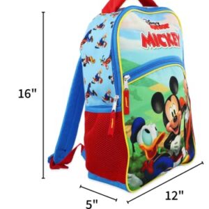 Mickey Mouse and Friends Boys Girls 16 Inch School Backpack (Blue, One Size)