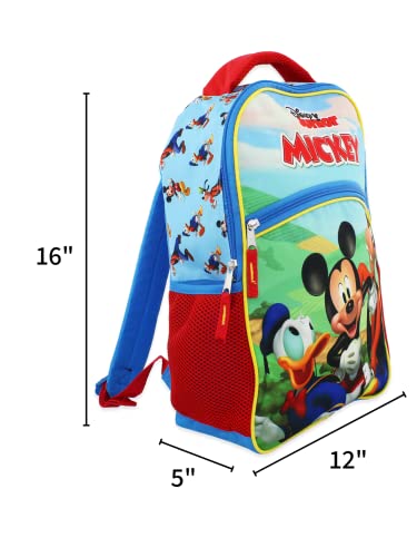 Mickey Mouse and Friends Boys Girls 16 Inch School Backpack (Blue, One Size)