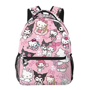 cartoon cat backpack large capacity daypack lightweight travel laptop bag for women girl