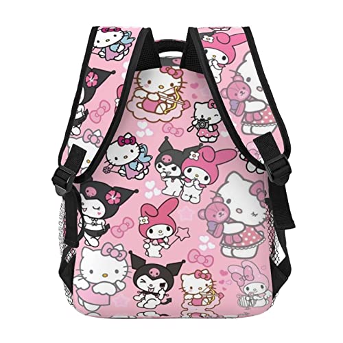 Cartoon Cat Backpack Large Capacity Daypack Lightweight Travel Laptop Bag for Women Girl