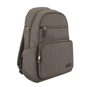 travelon anti-theft courier slim backpack, stone gray, 14 x 17 x 3