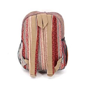 Unique Tie-dye Mini Hemp Backpack Small Back Pack Boho Backpack 100% Himalaya Hemp| 100% VEGAN | Handmade with Love. (Brown)