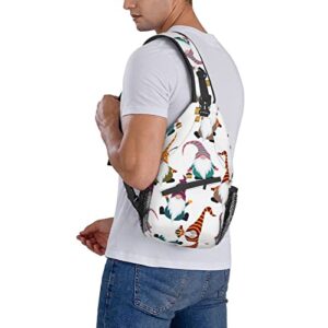 Xmas Funny Gnomes High Storage Capacity Chest Bag Diagonally Sling Backpack Crossbody Shoulder Bag For Men Women