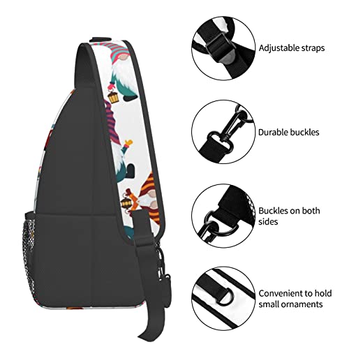 Xmas Funny Gnomes High Storage Capacity Chest Bag Diagonally Sling Backpack Crossbody Shoulder Bag For Men Women