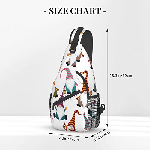 Xmas Funny Gnomes High Storage Capacity Chest Bag Diagonally Sling Backpack Crossbody Shoulder Bag For Men Women