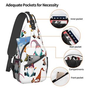 Xmas Funny Gnomes High Storage Capacity Chest Bag Diagonally Sling Backpack Crossbody Shoulder Bag For Men Women