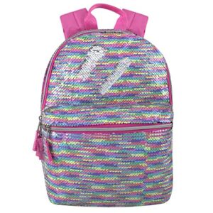 mini sequin backpack purse for girls, teens, women – rainbow mini backpack for girls (neon rainbow)