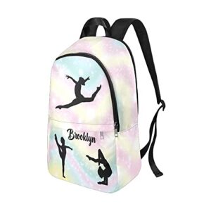 Gymnastic Personalized Backpack for Teen Boys Girls ,Custom Travel Backpack Bookbag Casual Bag with Name Gift