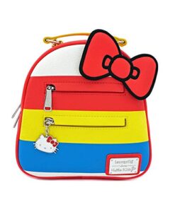 loungefly hello kitty 45th anniversary stripes convertible mini backpack