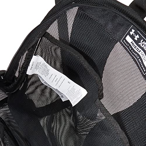 Under Armour unisex-adult Hustle Mesh Backpack , (001) Black / / White , One Size Fits Most