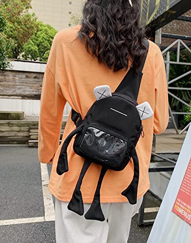 Funny Animal Frog Crossbody Sling Backpack Shoulder Chest Sling Bag Travel Hiking Chest Bag Daypack for Women Kids