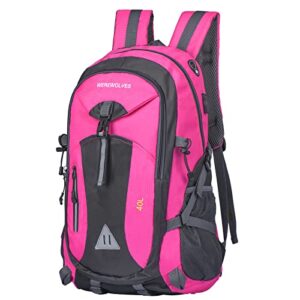 werewolves 40l hiking backpack, outdoor travel camping sport lightweight daypack for women men