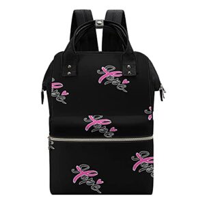 funnystar hope breast cancer awareness women laptop backpack travel nurse shoulder bag casual mommy daypack black-style 0ne size