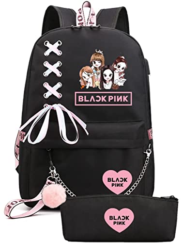 LOVEAngeler Backpack Lisa Rose JISOO Jennie Kawaii Colleage Bookbag School Bag Casual Daypack Mochila For Girls