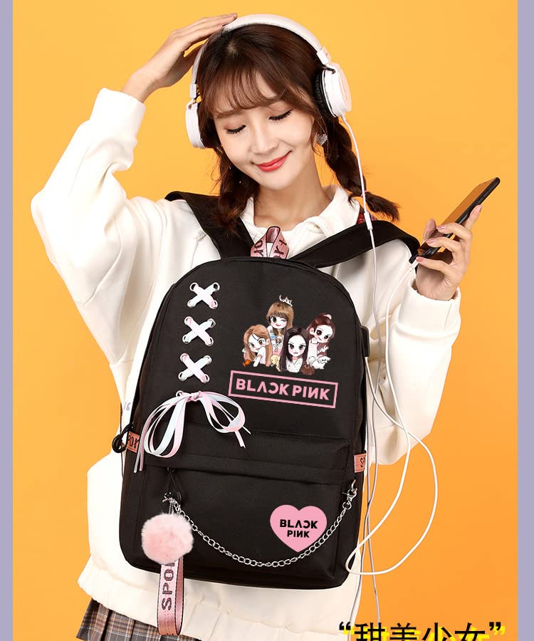 LOVEAngeler Backpack Lisa Rose JISOO Jennie Kawaii Colleage Bookbag School Bag Casual Daypack Mochila For Girls