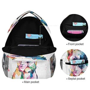 ALAZA French Bulldog Watercolor Travel Laptop Backpack Business Daypack School Bag Bookbag Fit 15.6 Inch Laptops for Women Men Girls