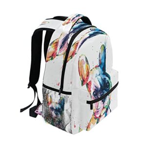 ALAZA French Bulldog Watercolor Travel Laptop Backpack Business Daypack School Bag Bookbag Fit 15.6 Inch Laptops for Women Men Girls