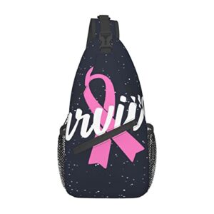 breast cancer survivor chest bag sling backpack travel hiking daypack casual chest bag for men women