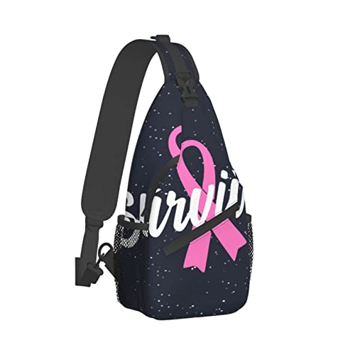 Breast Cancer Survivor Chest Bag Sling Backpack Travel Hiking Daypack Casual Chest Bag For Men Women