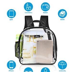 Clear Backpack Stadium Approved, Clear Backpack Small for Women, Waterproof and Lightweight Heavy Duty Transparent Backpack for Concert, Security Travel & Stadium