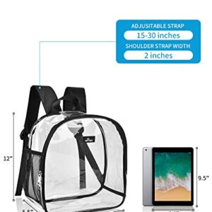 Clear Backpack Stadium Approved, Clear Backpack Small for Women, Waterproof and Lightweight Heavy Duty Transparent Backpack for Concert, Security Travel & Stadium