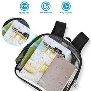 Clear Backpack Stadium Approved, Clear Backpack Small for Women, Waterproof and Lightweight Heavy Duty Transparent Backpack for Concert, Security Travel & Stadium