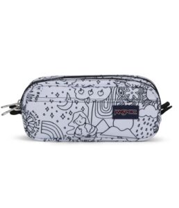 jansport large accessory pouch – secure storage space for pens to power cords, 1.3l, diy color me