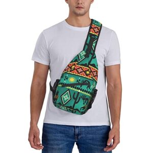 Unisex Men Women 3D Printed Southwestern Kokopelli Native American Animals Sling Bag Crossbody Chest Daypack Lightweight Casual Backpack Shoulder Bag For Travel Hiking Camping Gifts