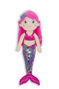 june garden 15.5″ sparkly mermaid larissa – soft mermaid plush stuffed doll gift for toddler girls