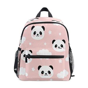 alaza toddler backpack for boys girls,cute panda animal with clouds kids backpack with chest clip preschool nursery travel toy bag