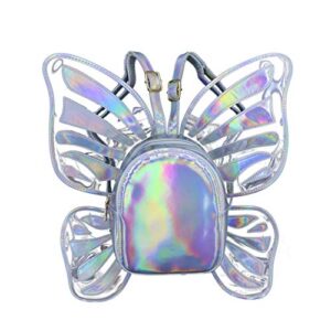 western fashion silver holographic rave butterfly backpack