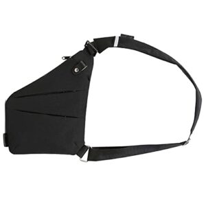 2023 new personal flex bag, travel sling bag light thin chest shoulder bag, fashion anti-thief slim sling bag for men (black, right)