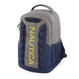 nautica backpack, grey/navy, 18″