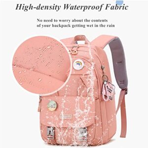 Kids Cute Bunny Casual Backpack Girls Elementary and Middle School Bag Teenage Travel Bag Waterproof Book Bag
