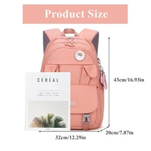 Kids Cute Bunny Casual Backpack Girls Elementary and Middle School Bag Teenage Travel Bag Waterproof Book Bag