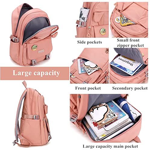 Kids Cute Bunny Casual Backpack Girls Elementary and Middle School Bag Teenage Travel Bag Waterproof Book Bag